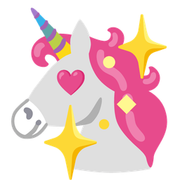 sparkling heart and unicorn