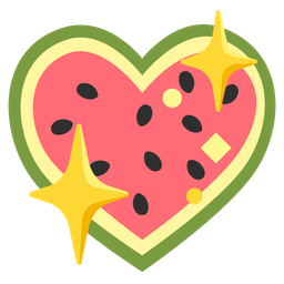sparkling heart and watermelon
