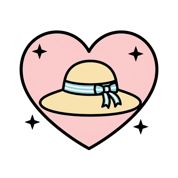 Sparkling heart and Woman’s hat