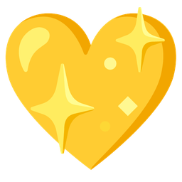 sparkling heart and yellow heart