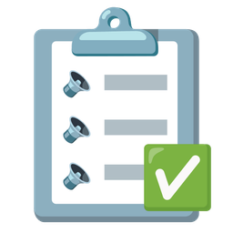 speaker low volume and check mark button