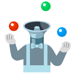 speaker low volume and clown face