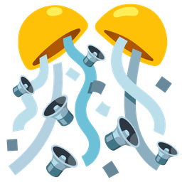 speaker low volume and confetti ball