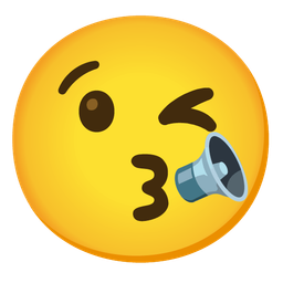 Speaker low volume and Face blowing a kiss