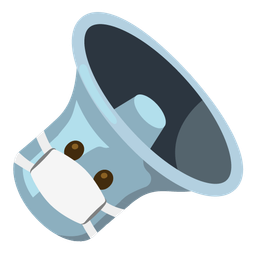 speaker low volume and face with medical mask