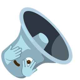 speaker low volume and face with peeking eye