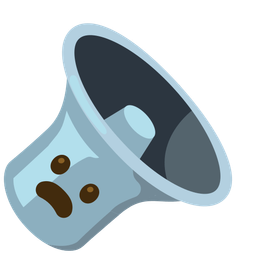 speaker low volume and frowning face with open mouth