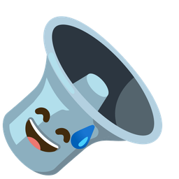 Speaker low volume and Grinning face with sweat