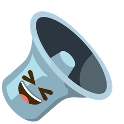 Speaker low volume and Grinning squinting face