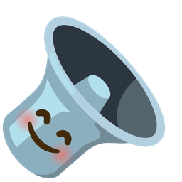 Speaker low volume and Smiling face with smiling eyes