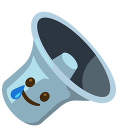 Speaker low volume and Smiling face with tear