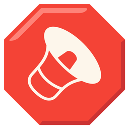 speaker low volume and stop sign