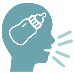 speaking head and baby bottle