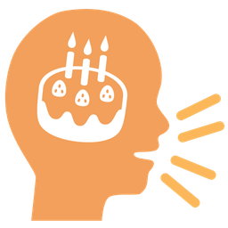 speaking head and birthday cake