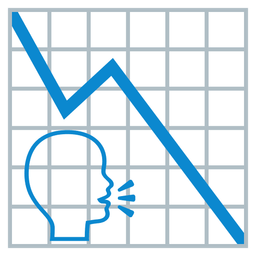 speaking head and chart decreasing