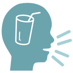 speaking head and cup with straw