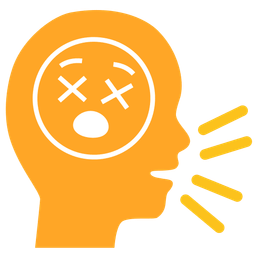 speaking head and face with crossed-out eyes