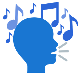 speaking head and musical notes