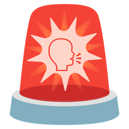 speaking head and police car light