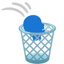 speaking head and wastebasket