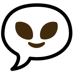 speech balloon and alien