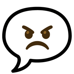 speech balloon and angry face