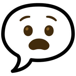speech balloon and anguished face