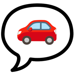 speech balloon and automobile