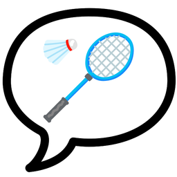 speech balloon and badminton