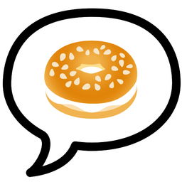 speech balloon and bagel
