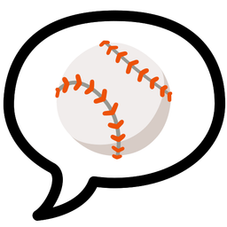 speech balloon and baseball