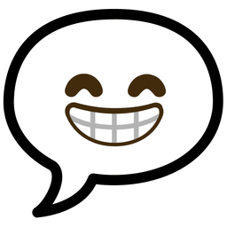 Speech balloon and Beaming face with smiling eyes