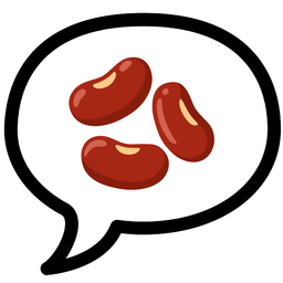 speech balloon and beans