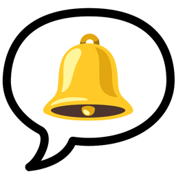 speech balloon and bell