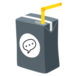 speech balloon and beverage box