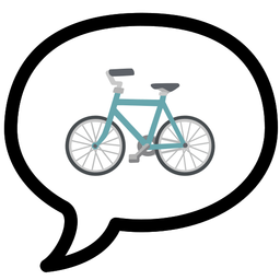speech balloon and bicycle
