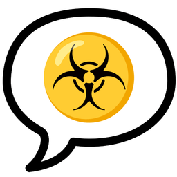 speech balloon and biohazard