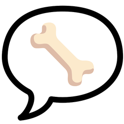 speech balloon and bone