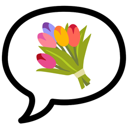 speech balloon and bouquet
