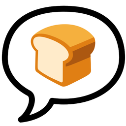 speech balloon and bread