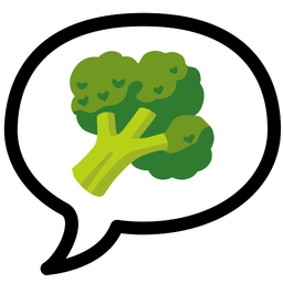 speech balloon and broccoli