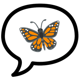 speech balloon and butterfly