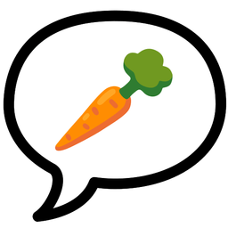 speech balloon and carrot