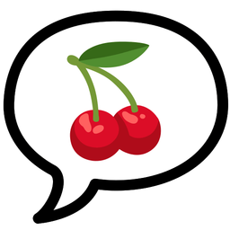 speech balloon and cherries