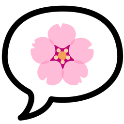 speech balloon and cherry blossom