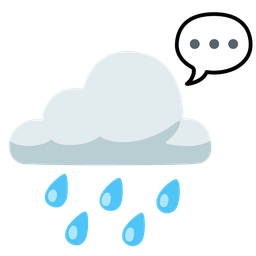 speech balloon and cloud with rain