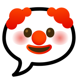 speech balloon and clown face