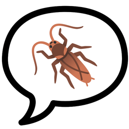 speech balloon and cockroach