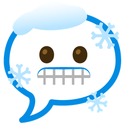 speech balloon and cold face