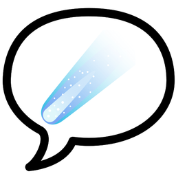 speech balloon and comet